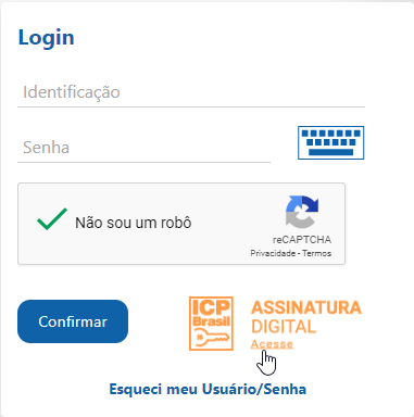 imagem do card de login do ISS online - indicando link para recuperar usuario e senha