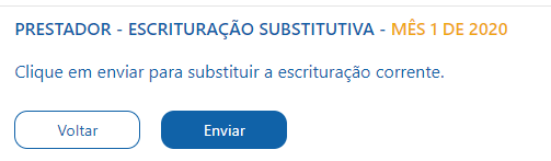 Tela de encerramento de escrituração fiscal após a competência ter sido encerrada.