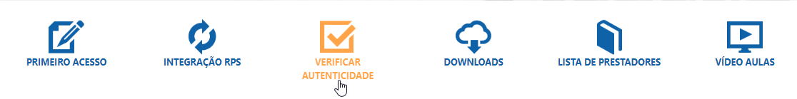 imagem do menu de acesso rápido - Verificar autenticidade