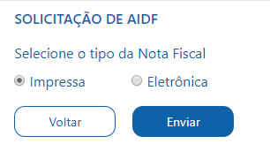 Tela do livro fiscal do tomador